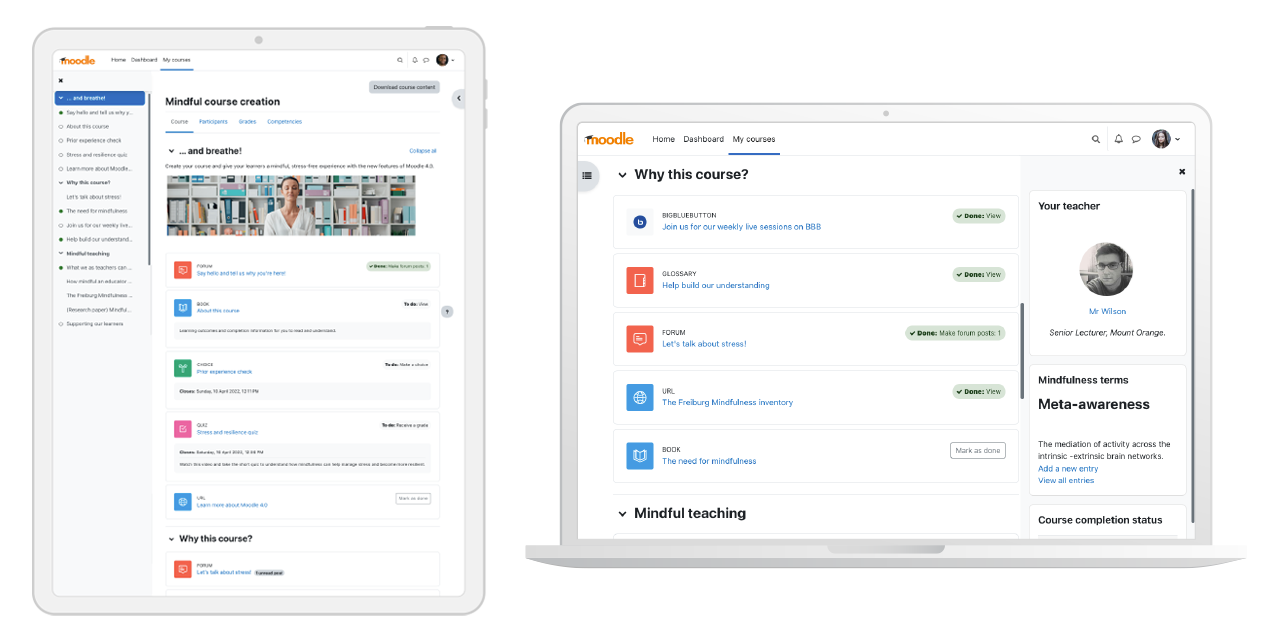 estructura cursos moodle
